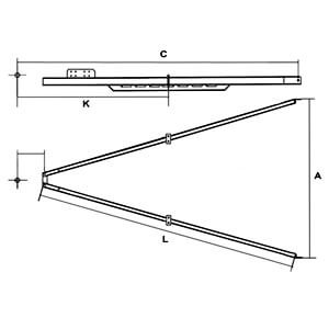 Kippiaisa 2700 kg 3000 mm oikea+vasen (RT-2700-48 40x80)