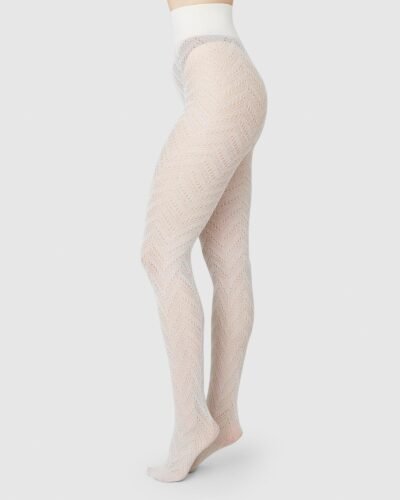 Ina Pointelle Tights Ivory