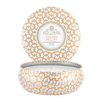 Voluspa Maison Blanc 3-wick Tin tuoksukynttilä 40 tuntia Italian Bellini