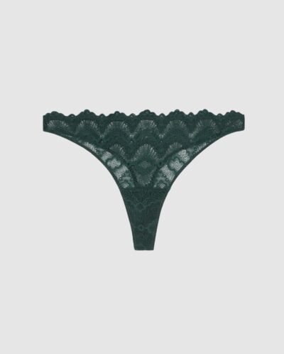 Lace Thong Pine Green