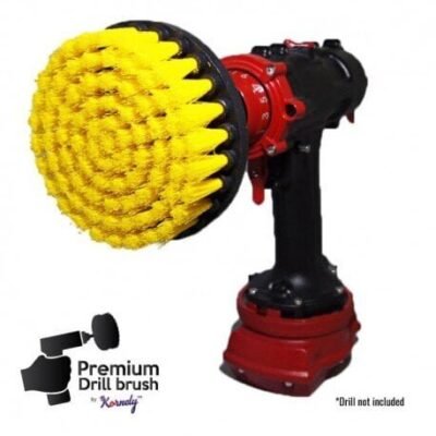 Huippuluokan puhdistusharja Kornely Drill Brush - keskipehmeä, keltainen, 13 cm