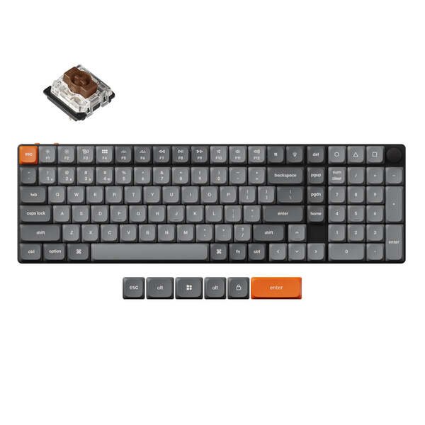 Keychron K17 MAX TriMode Hot Swap QMK/VIA Gateron Low Profile Brown -langaton näppäimistö