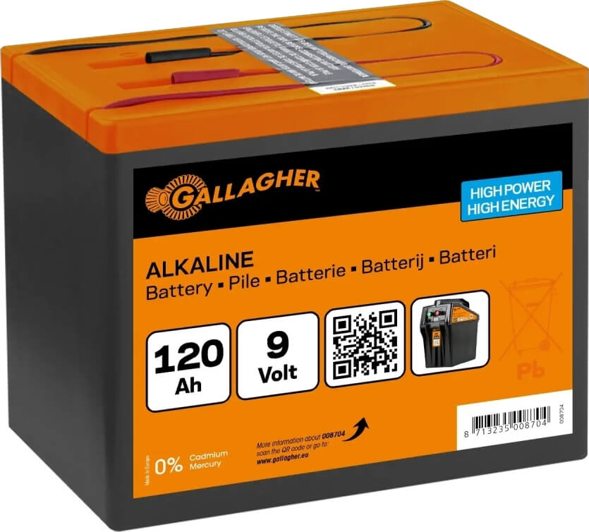 Alkaliparisto 120 Ah Powerback 9 V, Gallagher