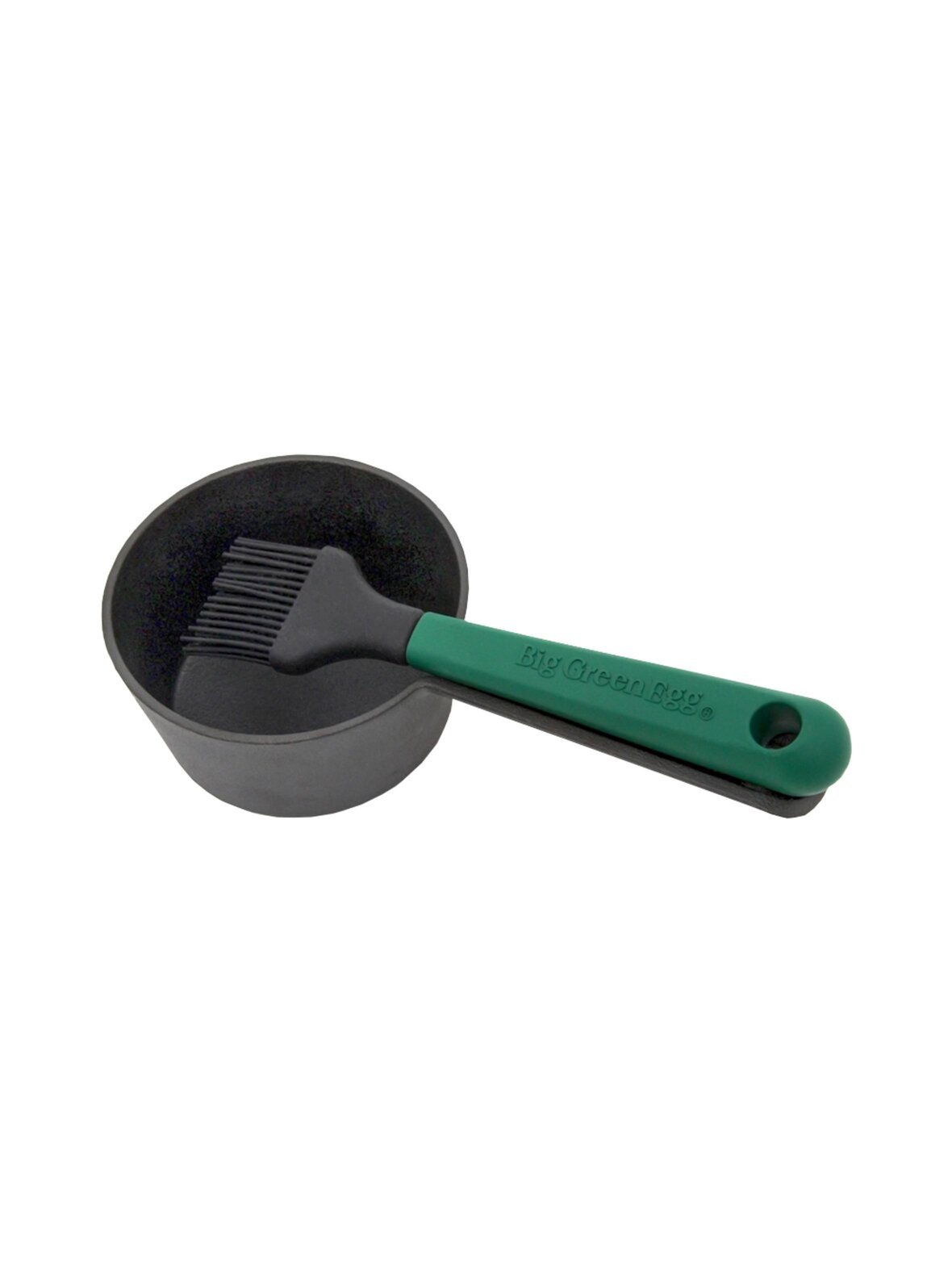 Cast iron sauce pot with  basting brush -kastikepata ja silkoniharja