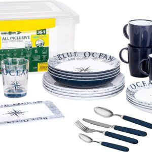 Melamiiniastiasto Blue Ocean liukuesteellä, Brunner