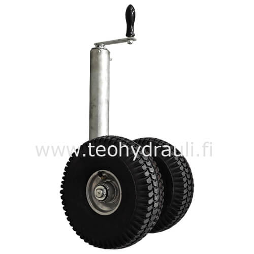 Nokkapyörä 500 kg paripyörä ø60 mm (2x4.00-4 ilmakumi metallivanne)