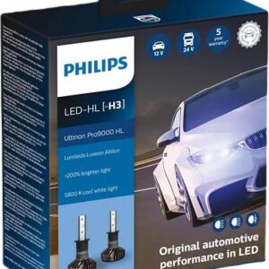 Led-polttimo, H3 Ultinon Pro9000, pari, Philips