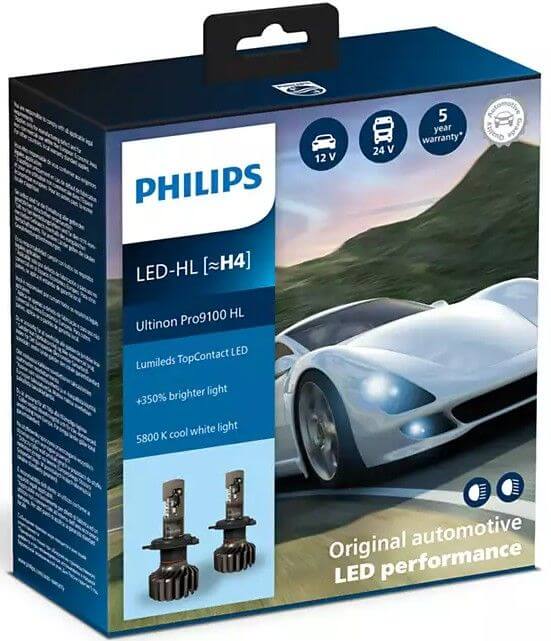 Led-polttimo, H4 Ultinon Pro9100, pari, Philips