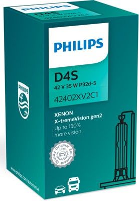 Ajovalopolttimo Xenon X-tremeVision, D4S, Philips