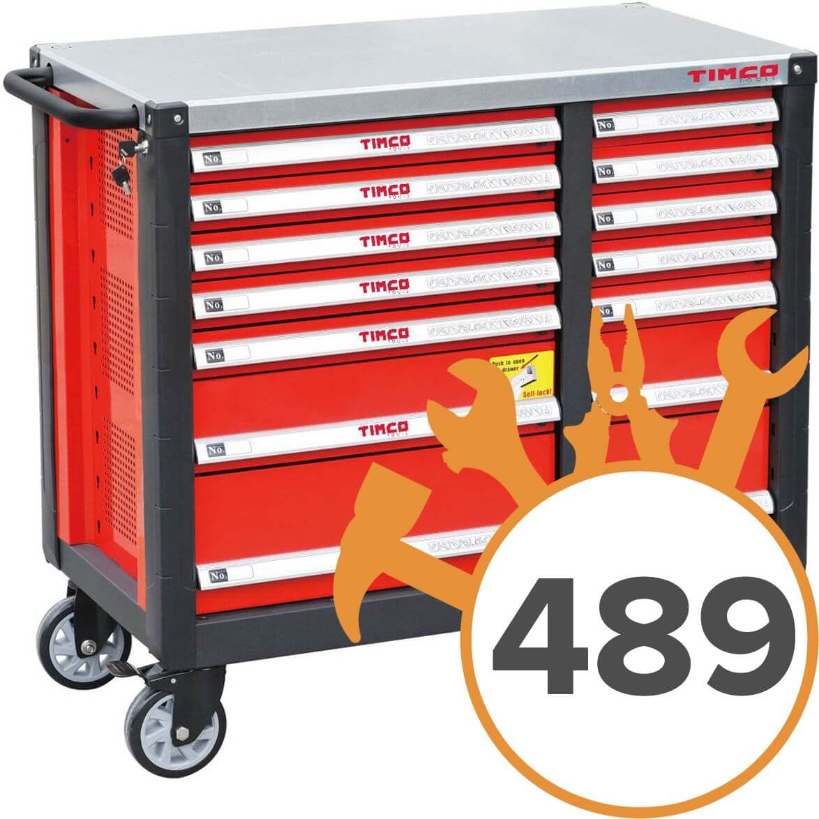 Työkaluvaunu Elite + 489 työkalua, Timco