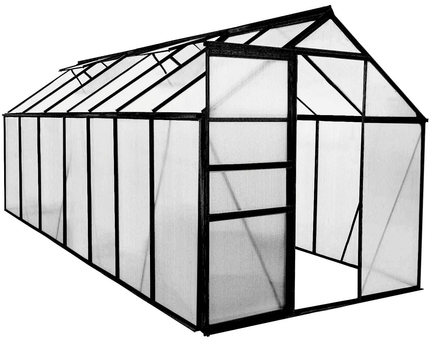 Kasvihuone 8,2 m² alumiinirungolla, Green Land