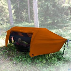 Riippumatto ja teltta Rain Hammock, ruskea, Out-Zone