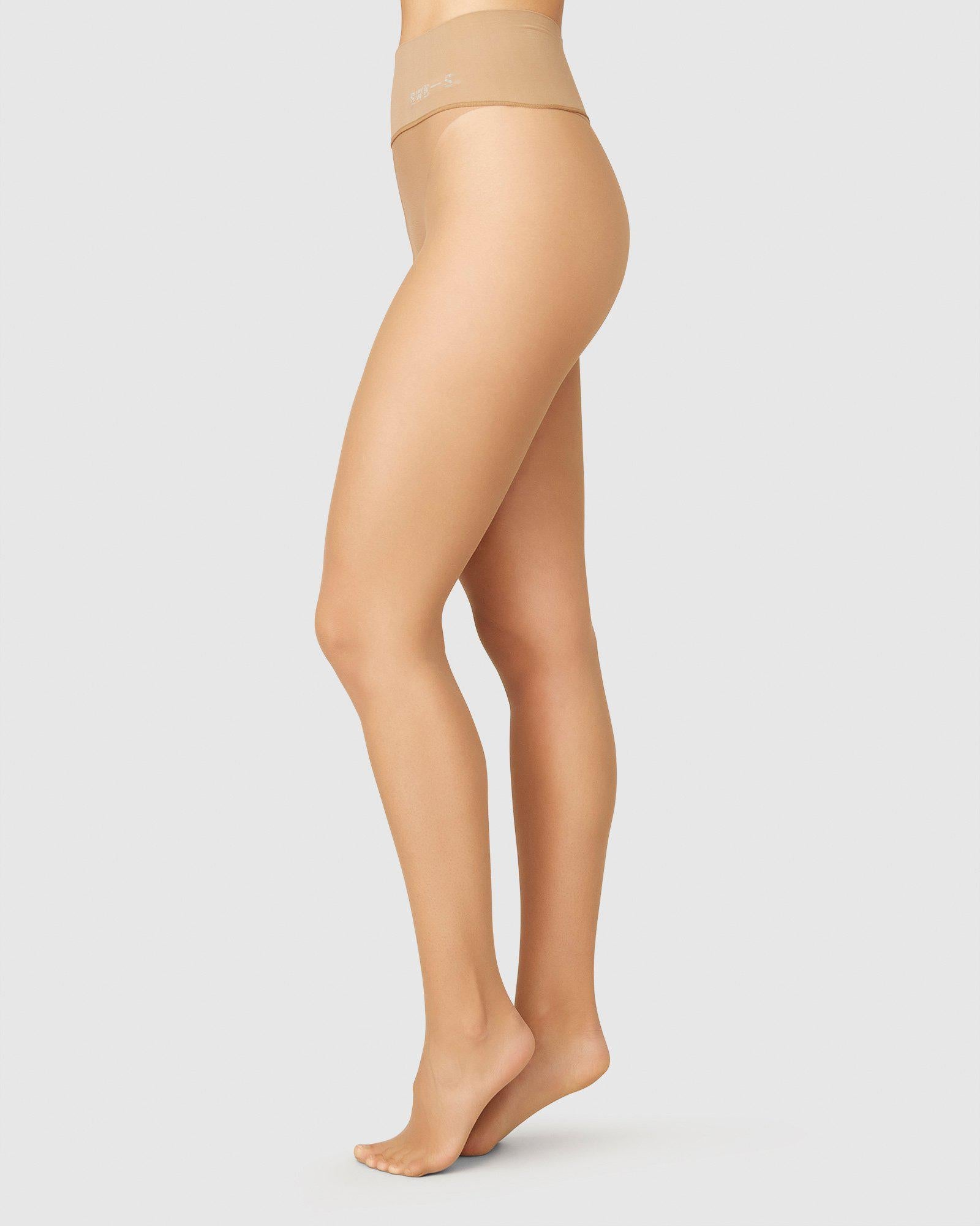 Beata Saumattomat Sukkahousut Tumma Beige