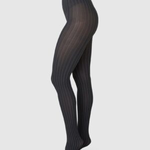 Hilda Stripe Tights Black