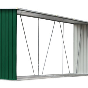 Puuvaja galvanoitu teräs 330x84x152 cm vihreä - Vihreä