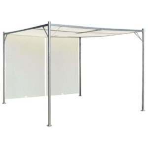 Pergola säädettävällä katolla kermanvalkoinen 3x3 m teräs - Valkoinen