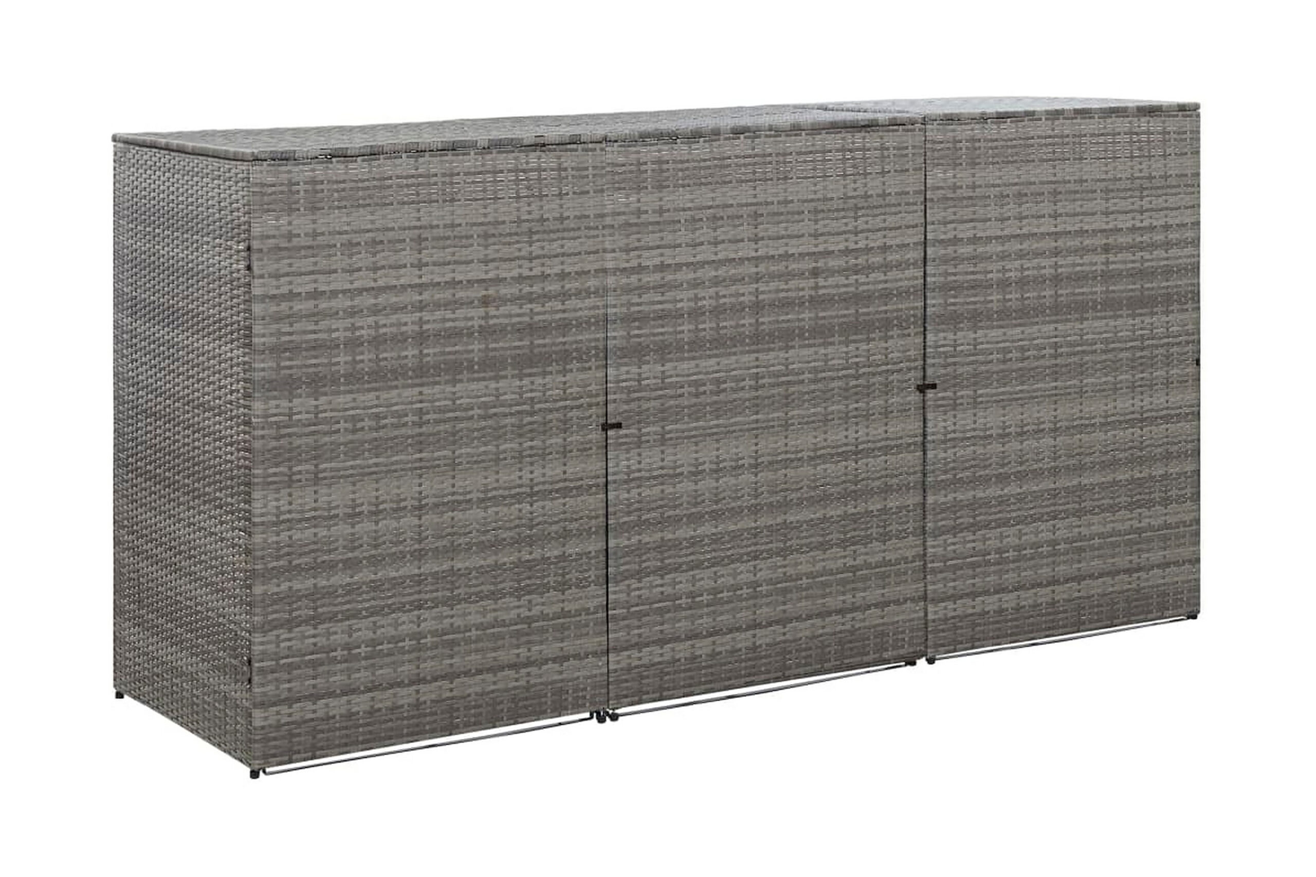 Kolmen roska-astian vajaiitti 229x78x120 cm polyrottinki - Antrasiitti