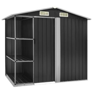 Puutarhavaja telineellä antrasiitti 205x130x183 cm rauta - Harmaa