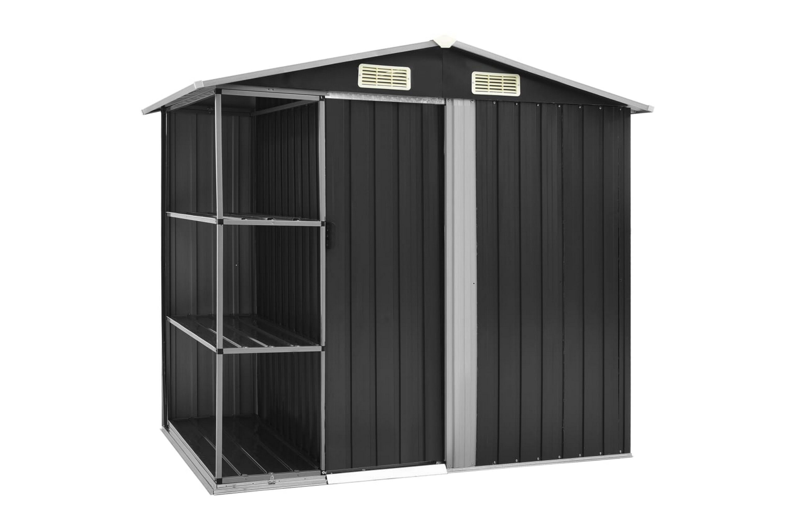 Puutarhavaja telineellä antrasiitti 205x130x183 cm rauta - Harmaa