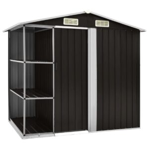 Puutarhavaja telineellä ruskea 205x130x183 cm rauta - Ruskea