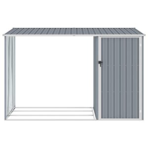Puutarhan polttopuuvaja harmaa 245x98x159cm galvanoitu teräs -