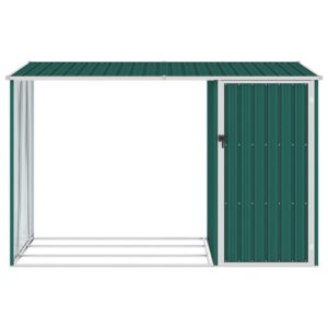 Puutarhan polttopuuvaja vihreä 245x98x159cm galvanoitu teräs -
