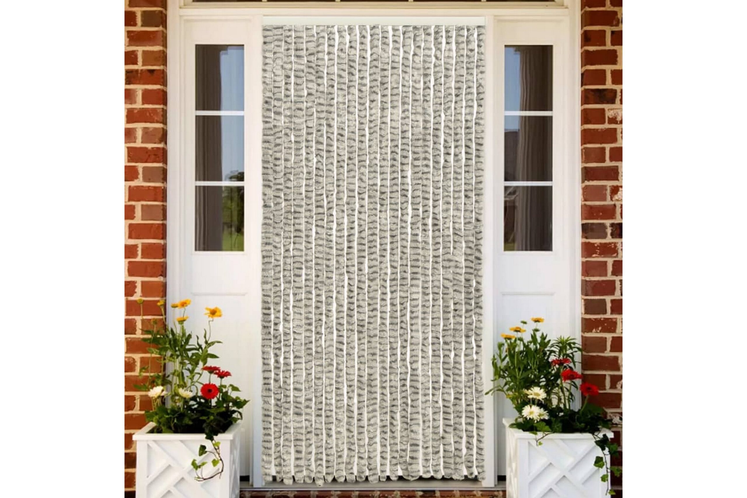 Hyönteisverho vaalean- ja tummanharmaa 56x185 cm Chenille - Harmaa