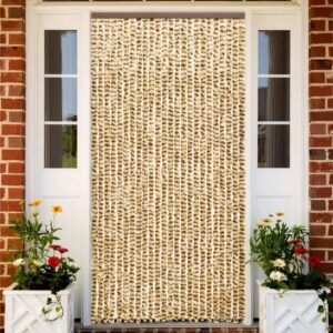 Hyönteisverho beige ja ruskea 100x220 cm Chenille - Beige