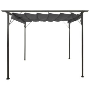 Pergola sisäänvedettävä katto antrasiitti 3x3 m teräs 180 g/ - Antrasiitti