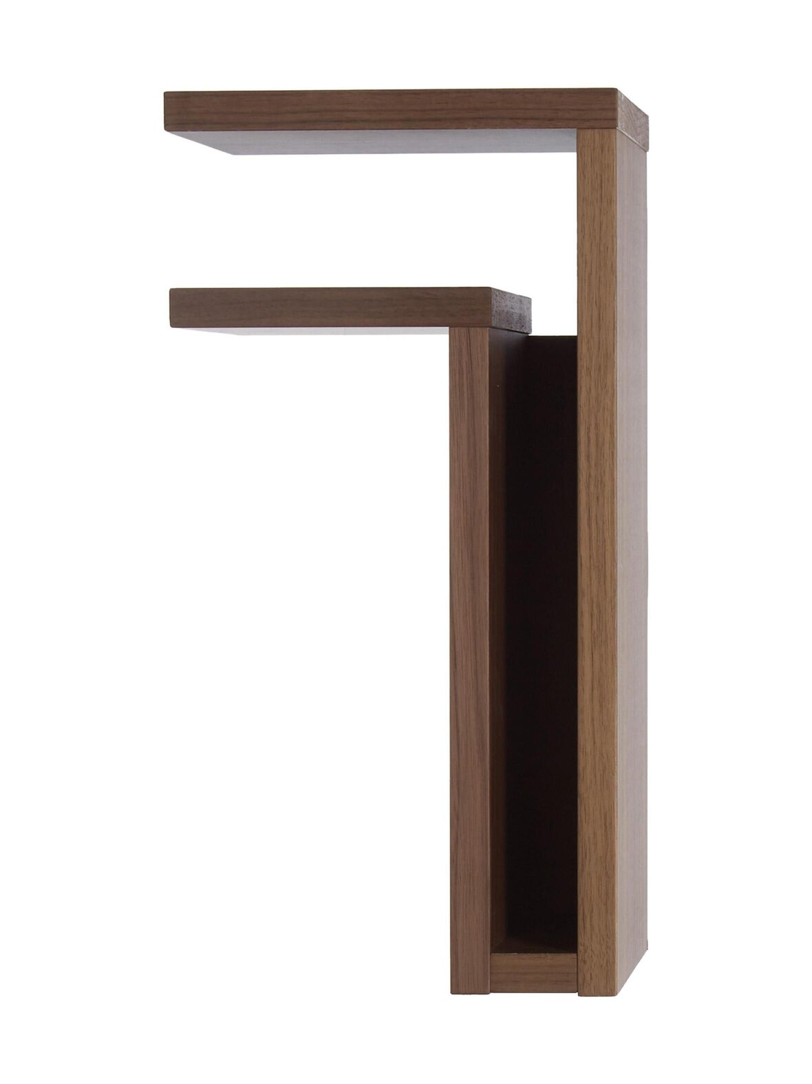 F-shelf walnut left -yöpöytä