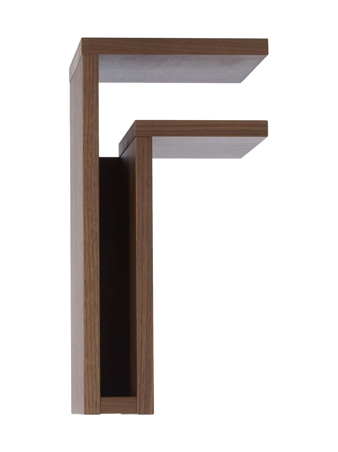 F-shelf walnut right -yöpöytä