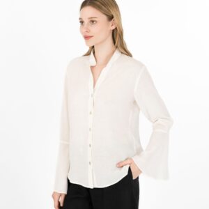Flared Sleeve Shirt White