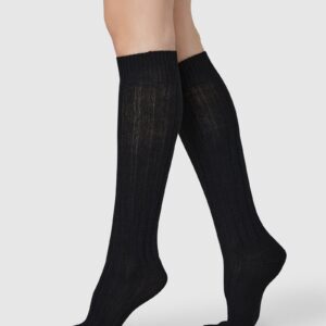 Bodil Chunky Knee-High Socks Black