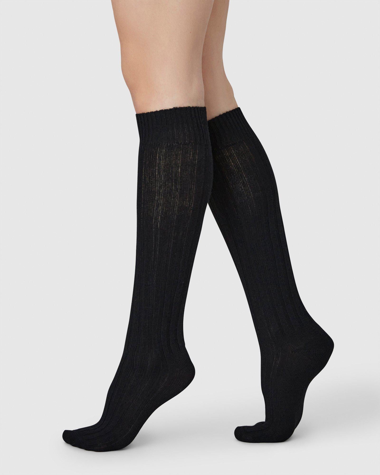 Bodil Chunky Knee-High Socks Black