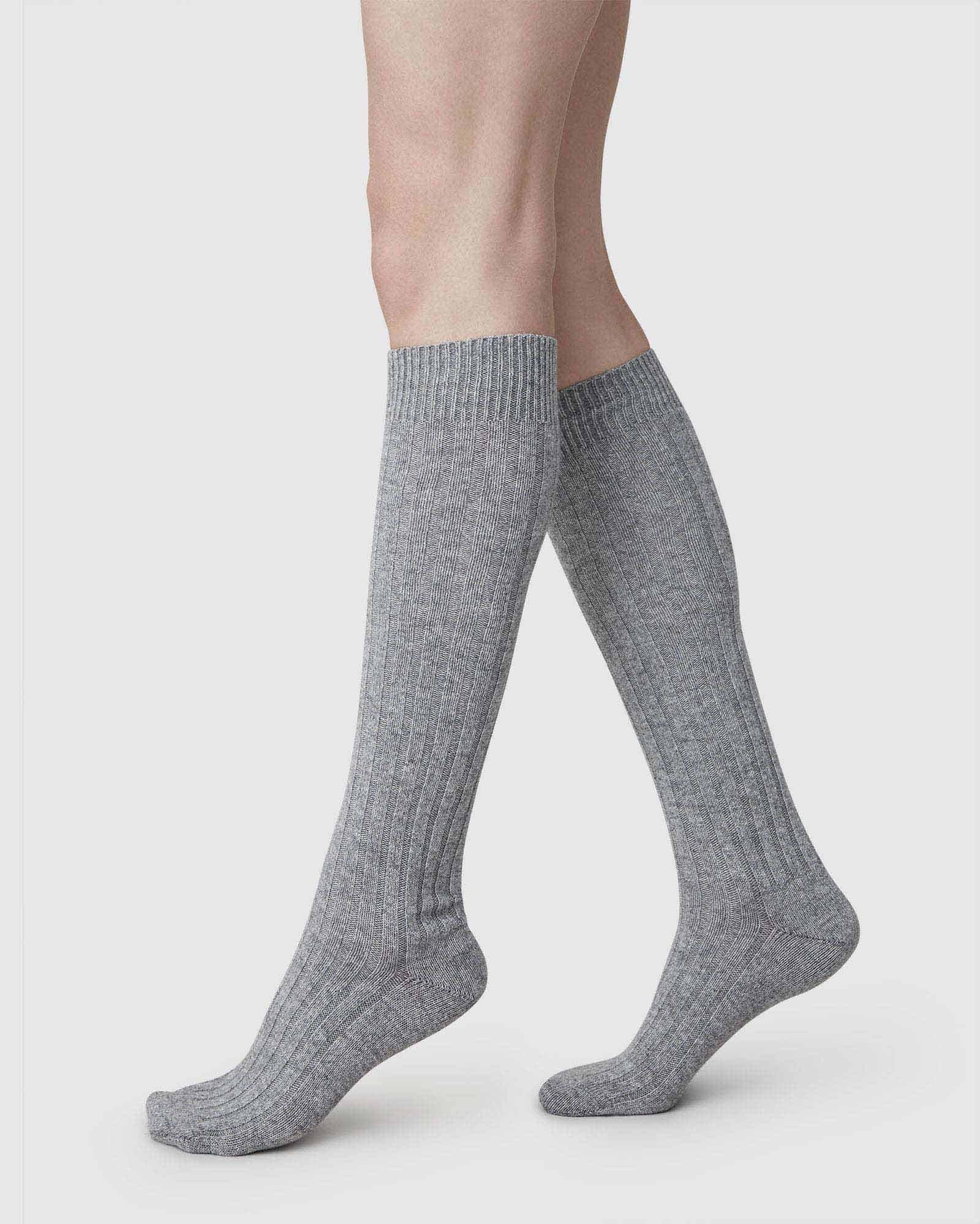 Bodil Chunky Knee-Highs Grey