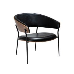 Dan-Form Crib nojatuoli musta / pähkinäpuu
