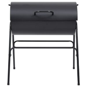 Tynnyrigrilli 2 grilliritilällä musta 80x95x90 cm teräs - Musta