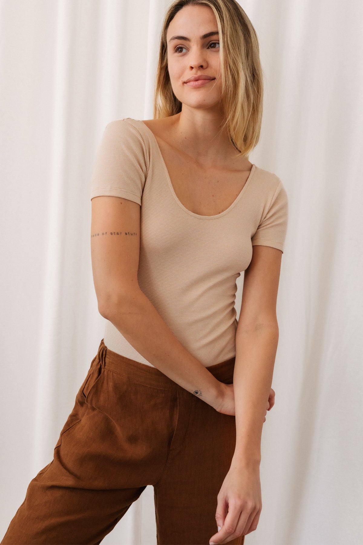 Alabat T-Shirt Body Stripes Beige