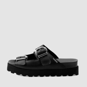 Buckle Slides Nopal Sandaalit Kaktusnahka Desserto® Musta