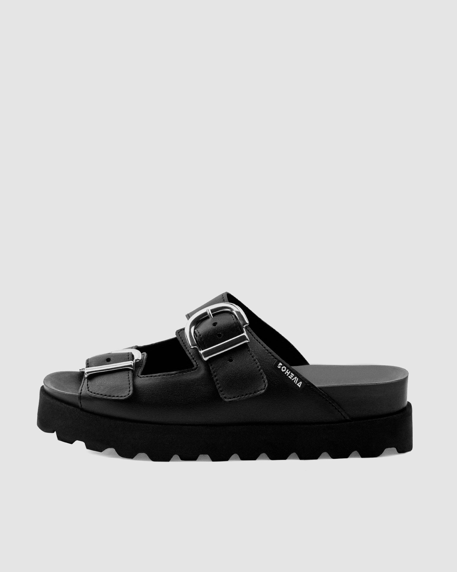 Buckle Slides Nopal Sandaalit Kaktusnahka Desserto® Musta