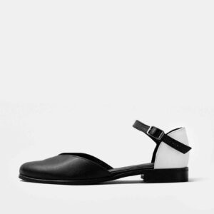 Alexa Pumps Ballerinat Kaktusnahkaa Musta-Valkoinen