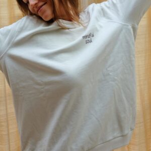 Feel Good Sweater Embroided Mindful Ecru