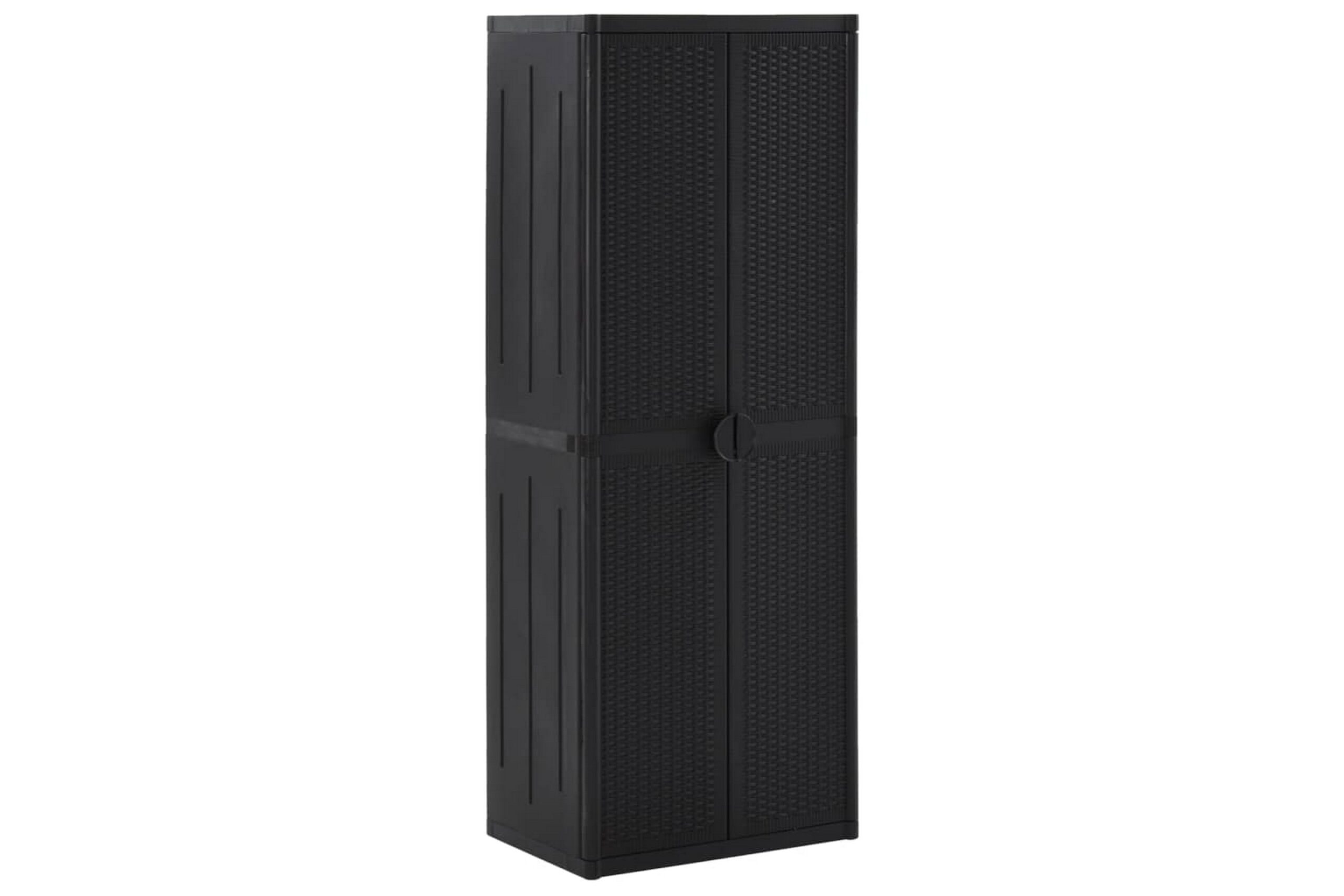 Puutarhan varastokaappi musta 65x45x172 cm PP - Musta