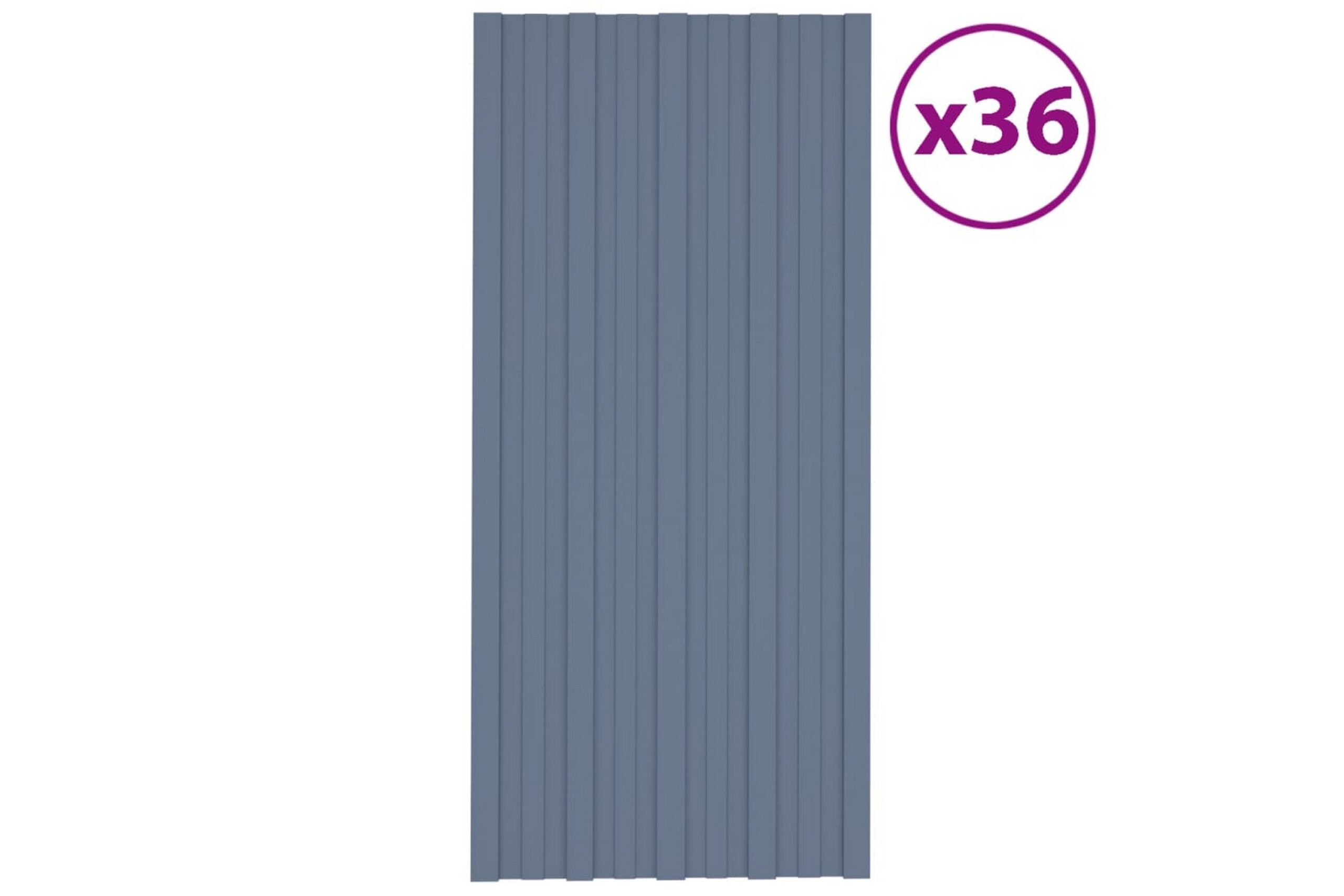 Kattopaneeli 36 kpl galvanoitu teräs harmaa 100x45 cm -