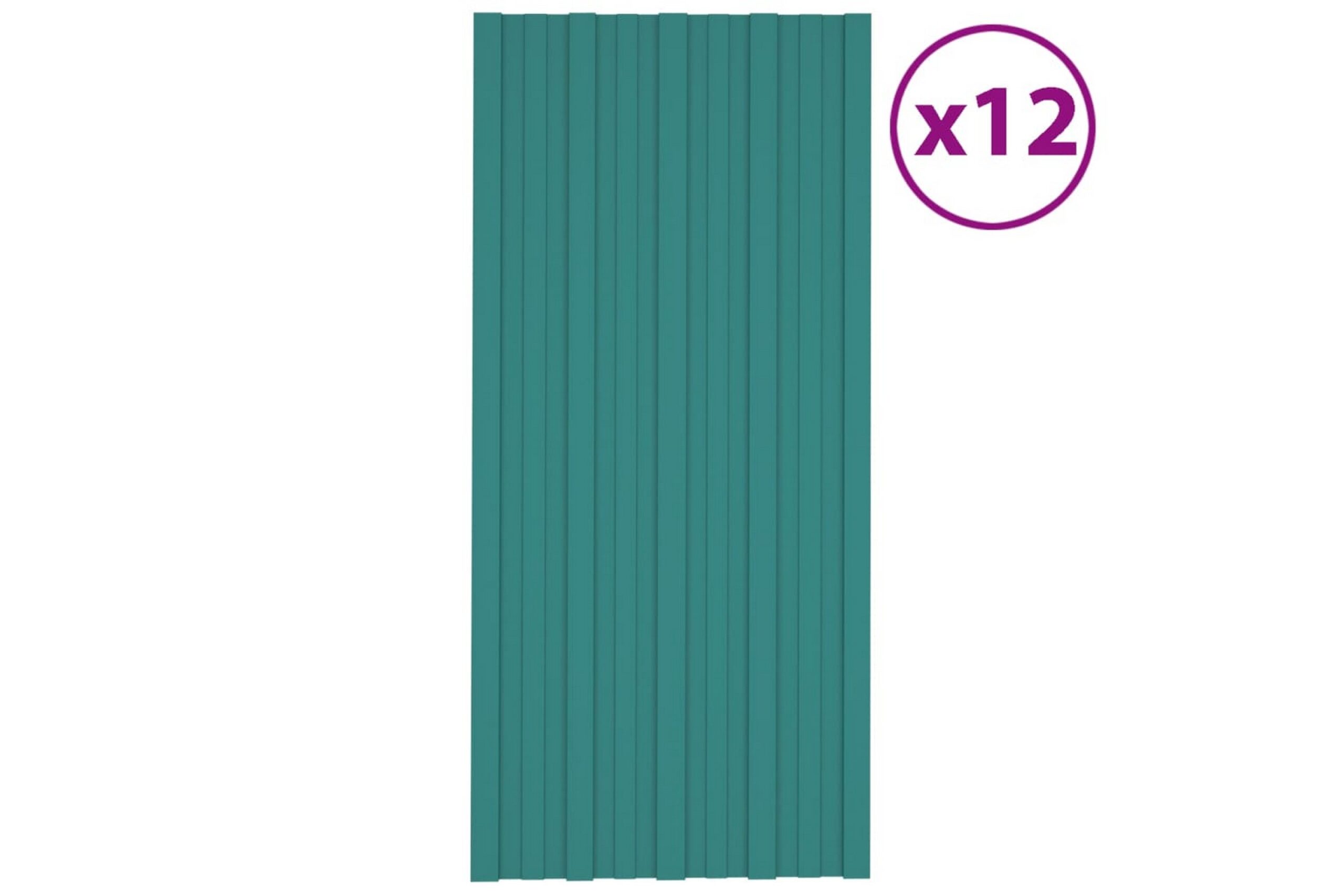 Kattopaneeli 12 kpl galvanoitu teräs vihreä 100x45 cm -