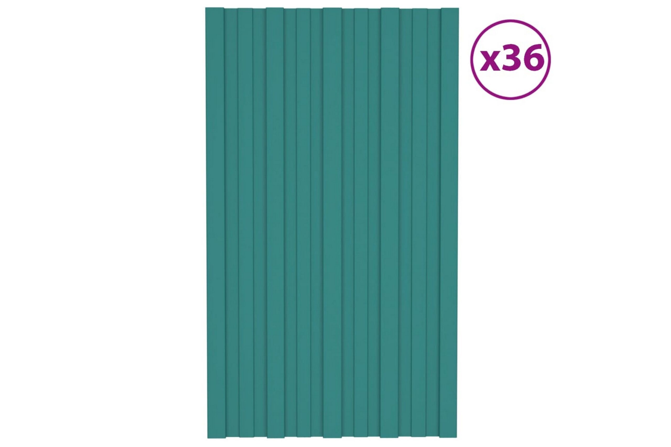 Kattopaneeli 36 kpl galvanoitu teräs vihreä 80x45 cm -