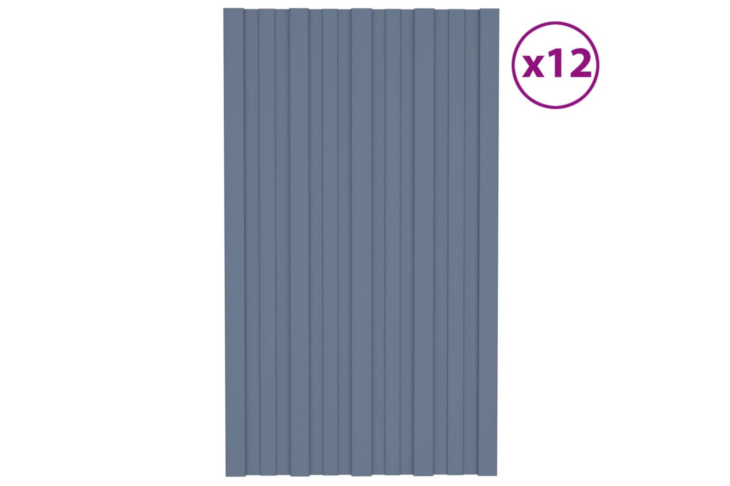 Kattopaneeli 12 kpl galvanoitu teräs harmaa 80x45 cm -