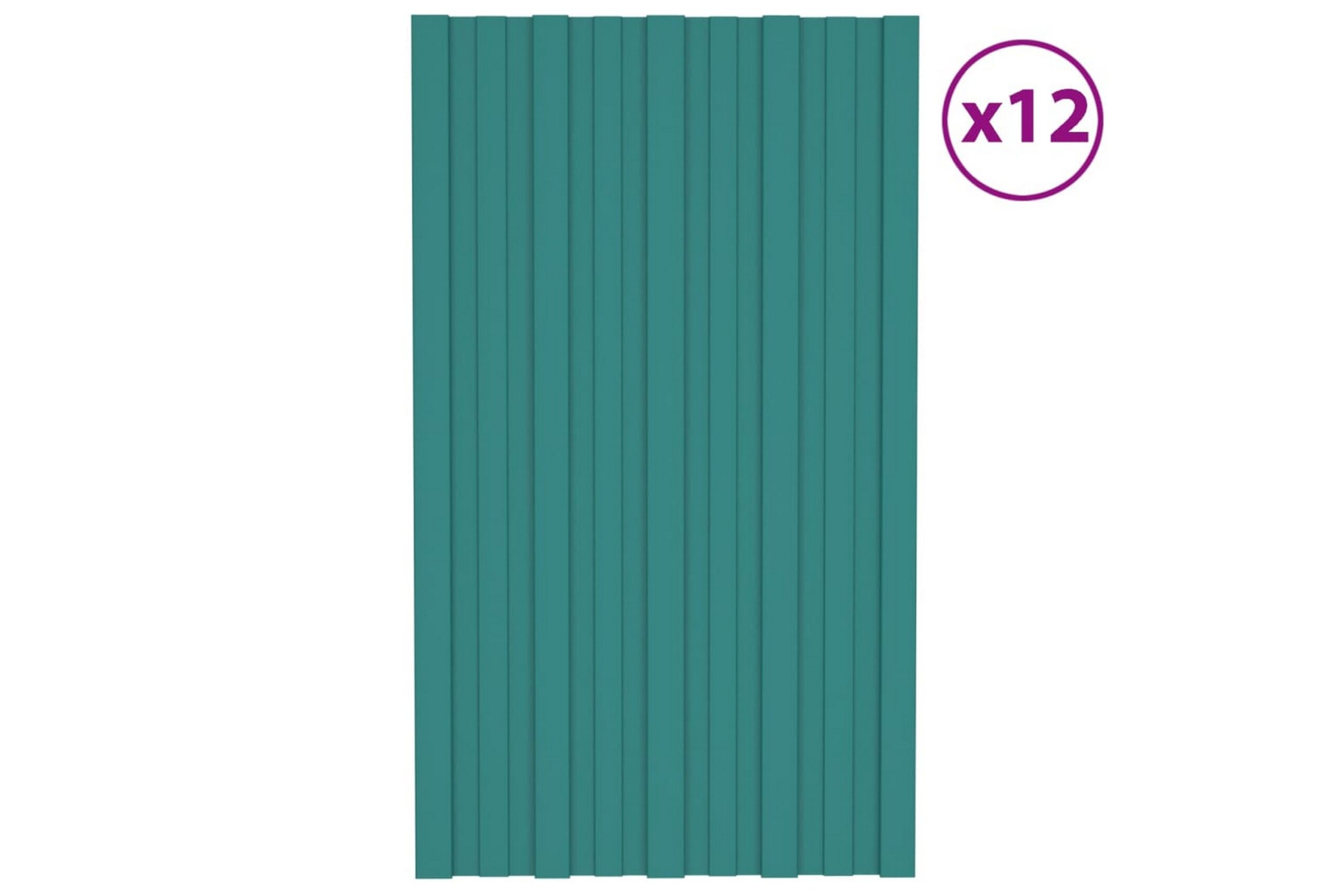 Kattopaneeli 12 kpl galvanoitu teräs vihreä 80x45 cm -