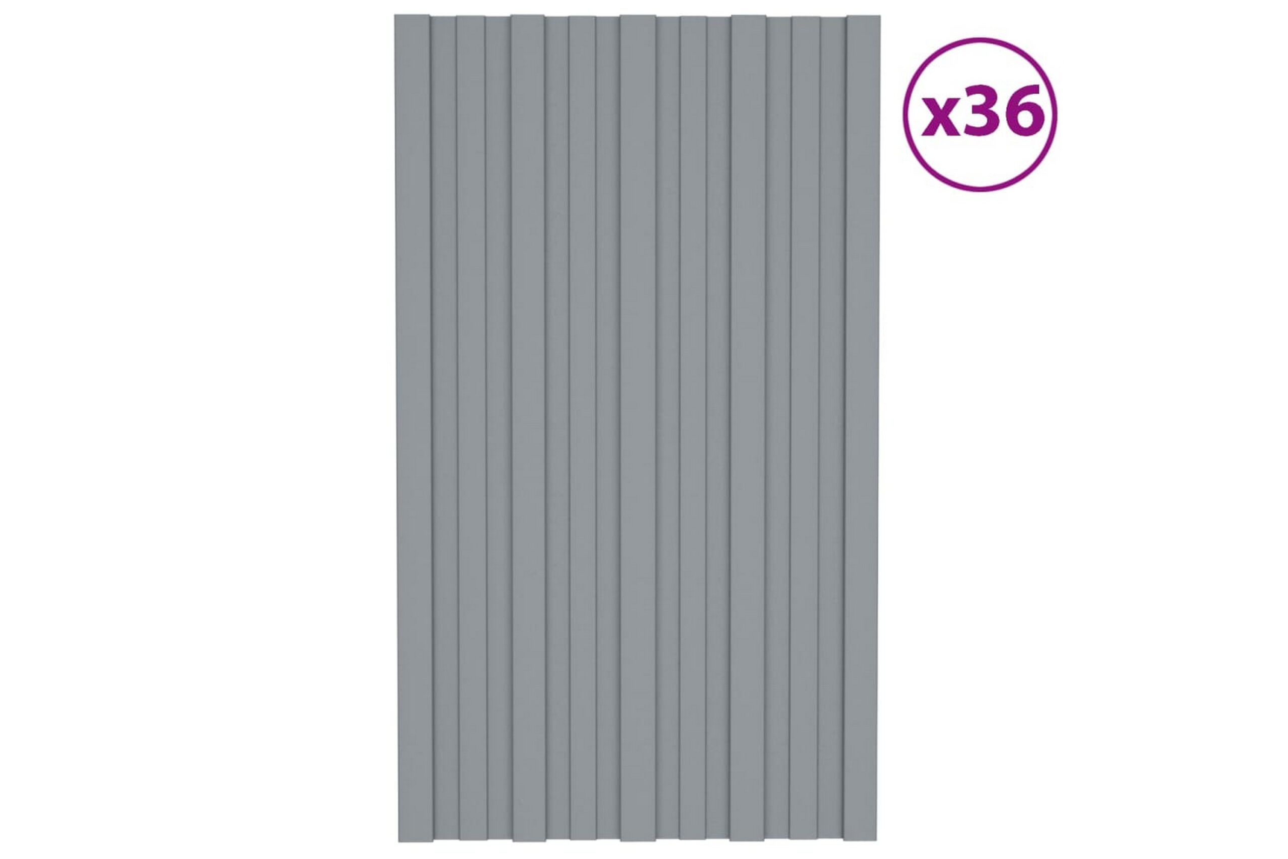 Kattopaneeli 36 kpl galvanoitu teräs hopea 80x45 cm -