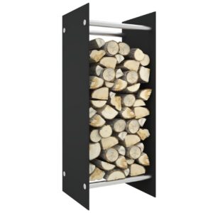 Polttopuuteline musta 40x35x100 cm karkaistu lasi -
